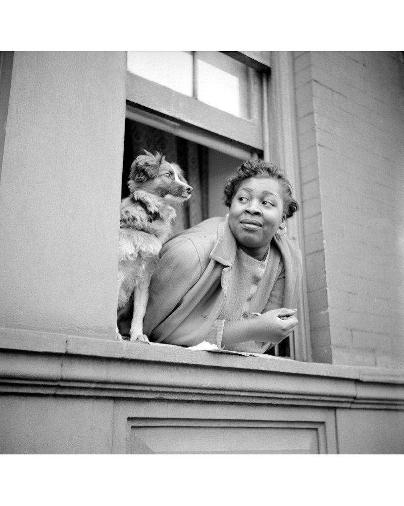 At the window